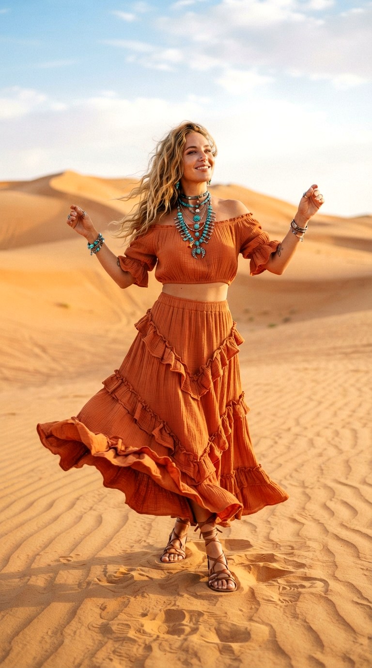 The Rustic Maxi Skirt Set - 26 western outfits women