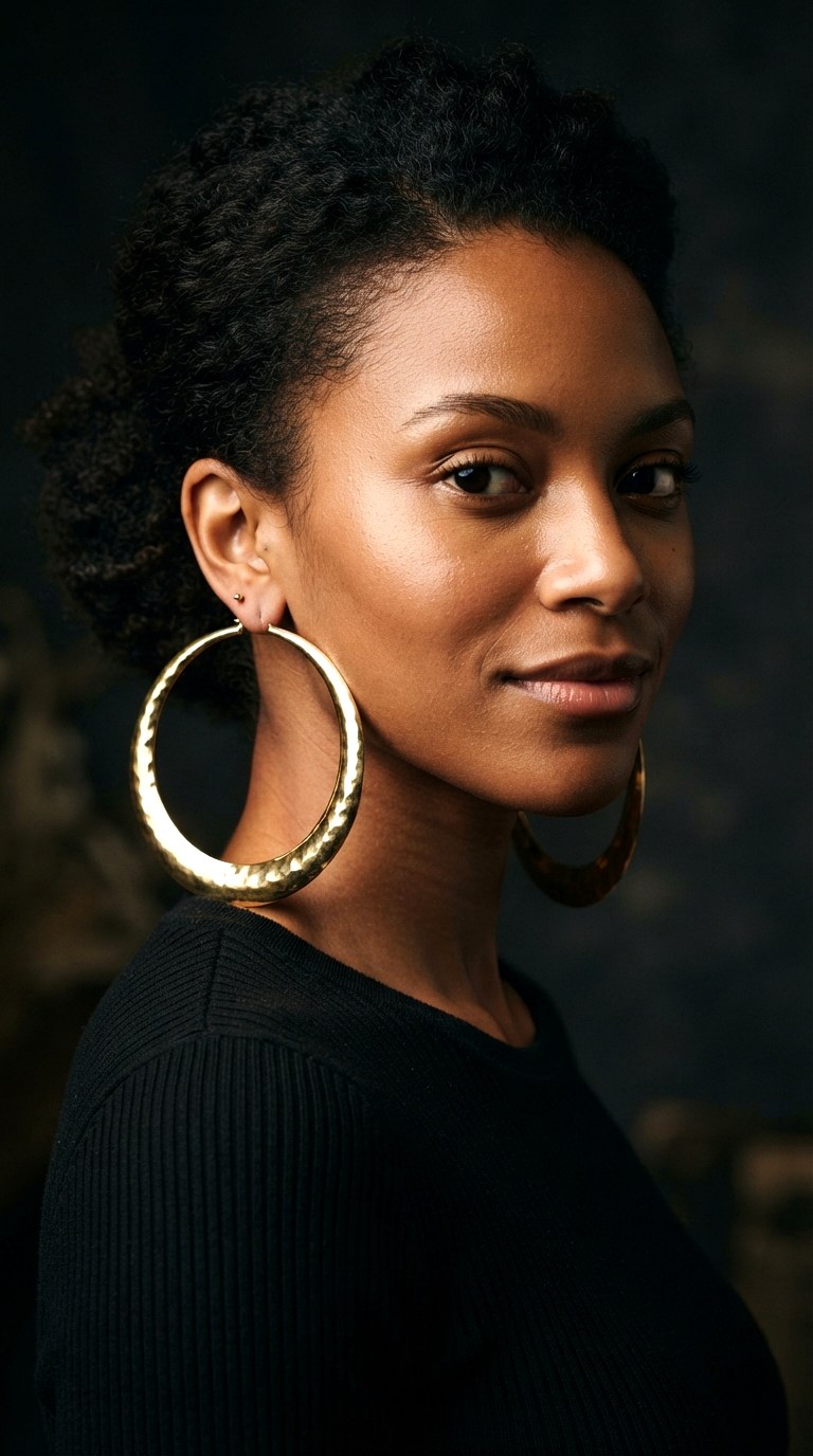 The Single Giant Statement - 26 gold hoops earrings