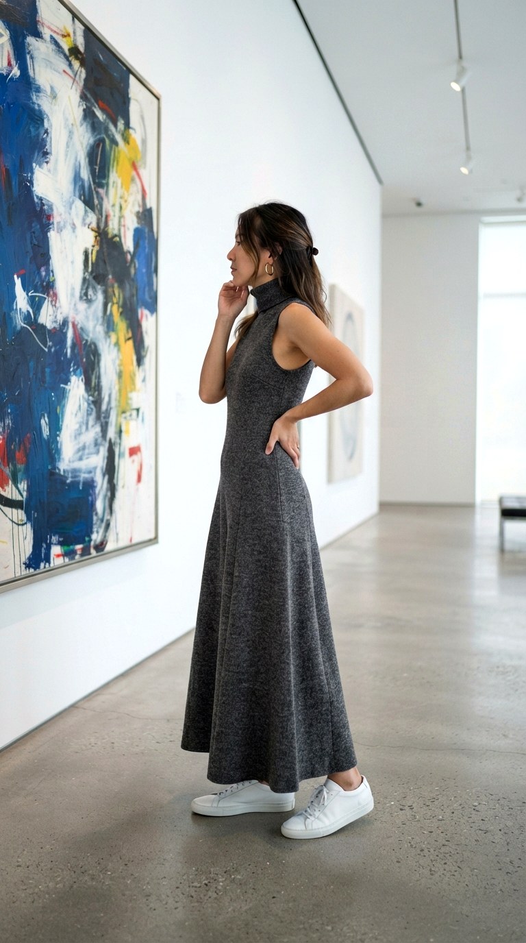 The Sleeveless Turtleneck Silhouette - 21 maxi casual