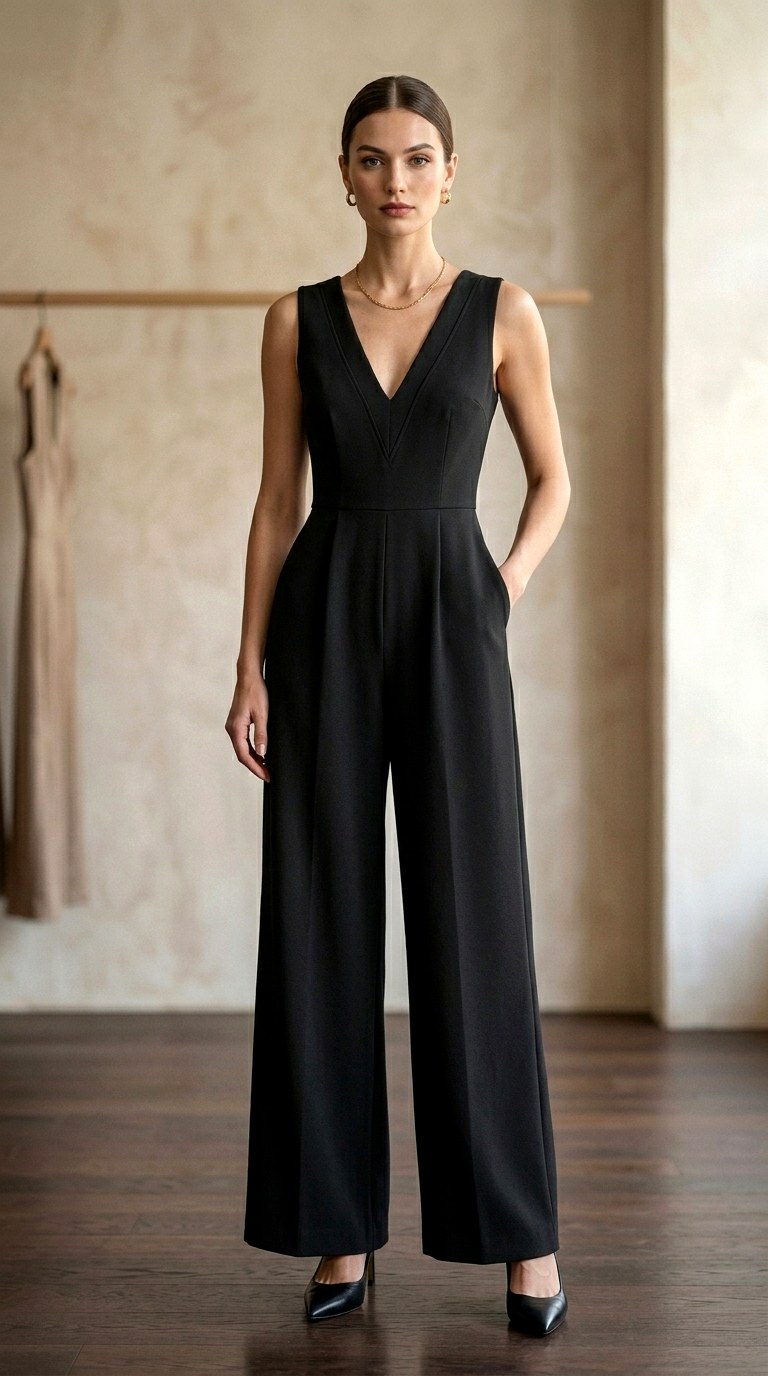 The Sleeveless V Neck Jumpsuit - 24 business professional outfits for women
