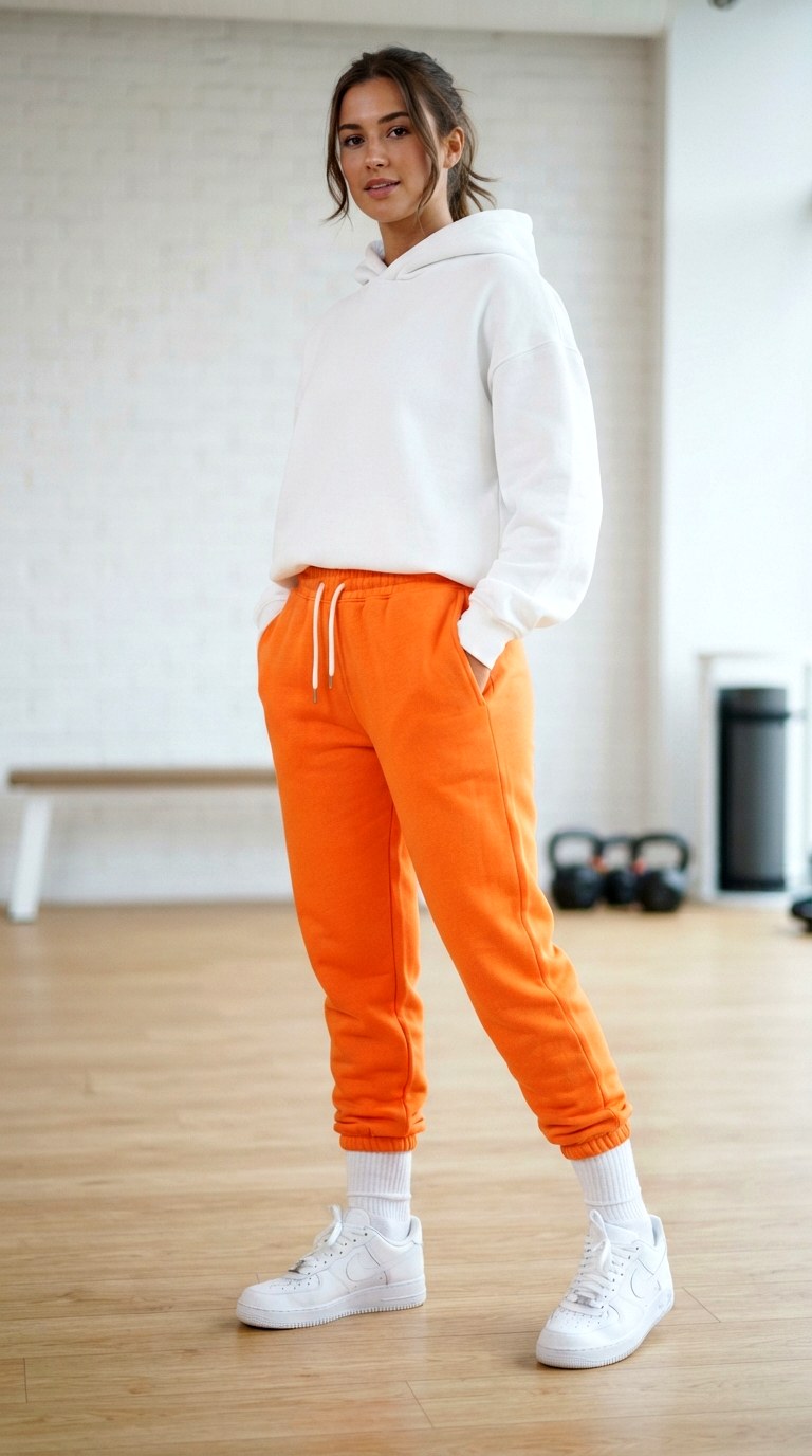 The Sporty Jersey Jogger - 30 orange pants