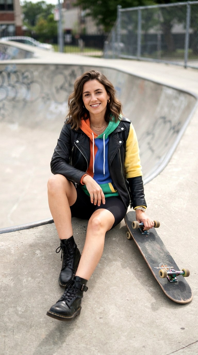 The Statement Hoodie - 22 leather jacket outfits women
