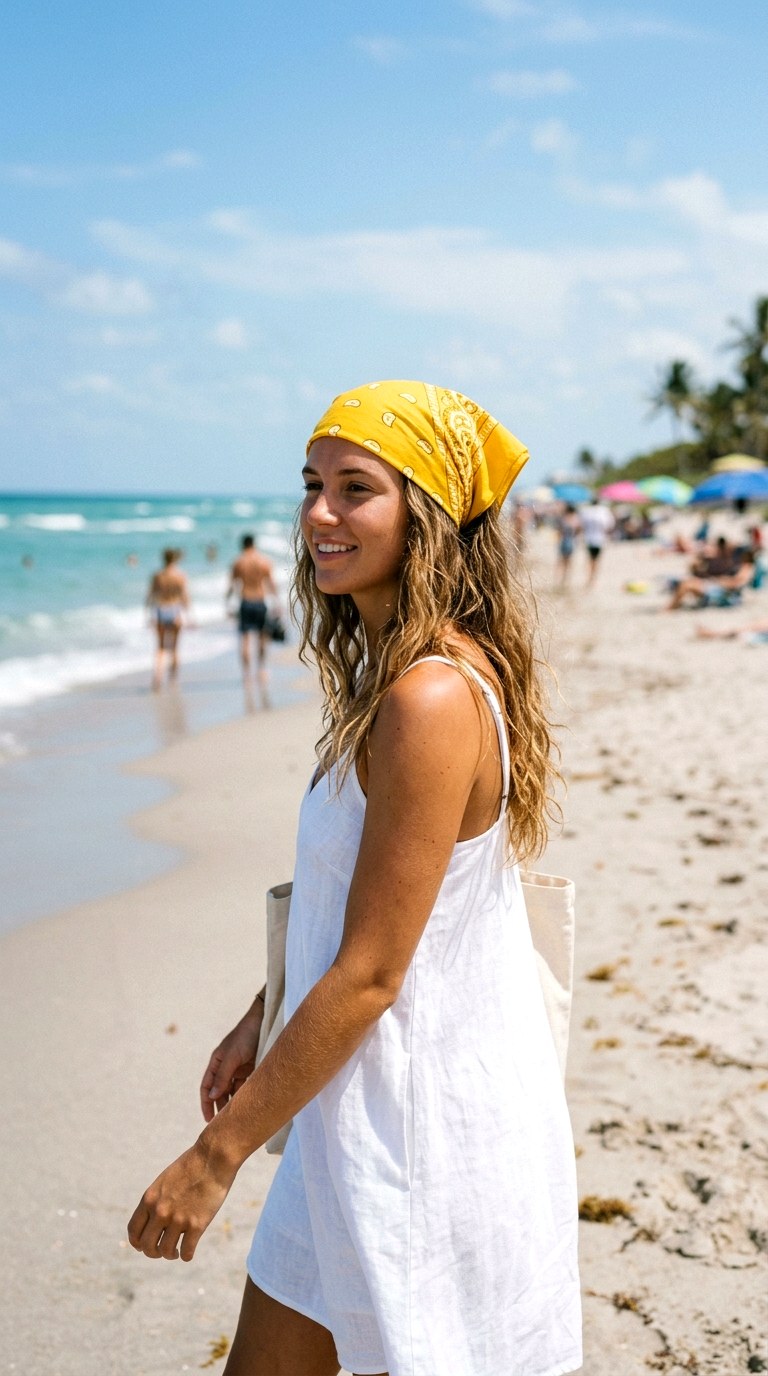 The Summer Kerchief Cap - 21 bandana in hair