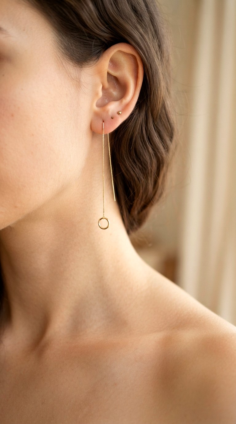 The Threader Hoop Motion - 26 gold hoops earrings