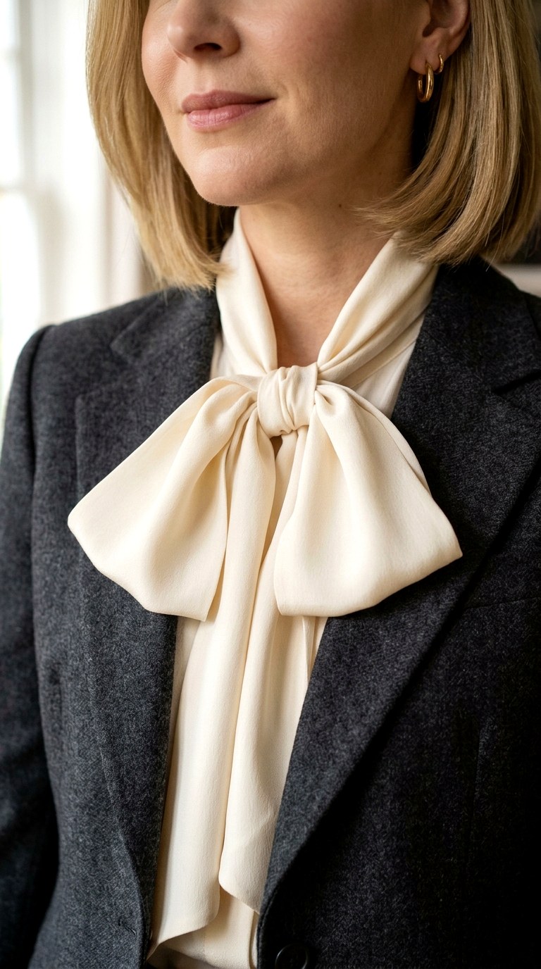 The Tie Neck Pussy Bow Blouse - 28 office attire women