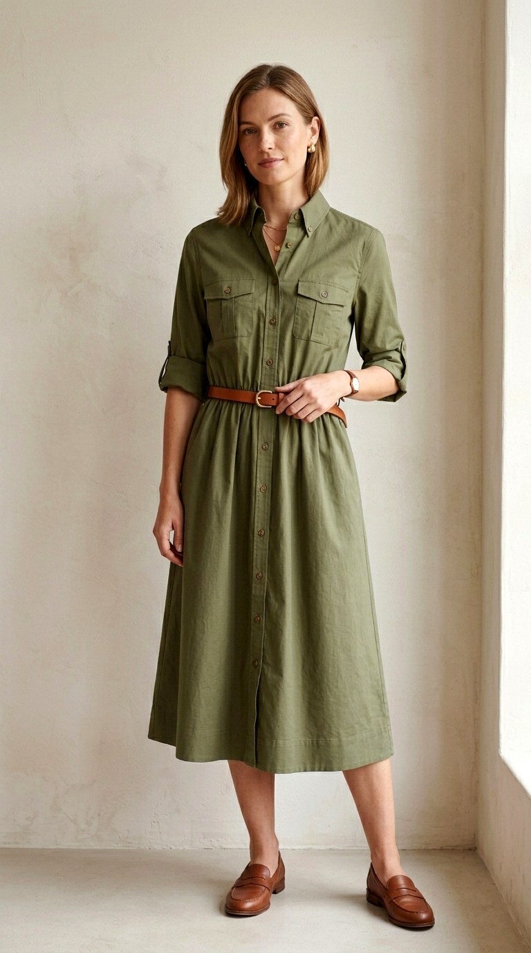 The Trans Seasonal Shirt Dress - 24 business professional outfits for women