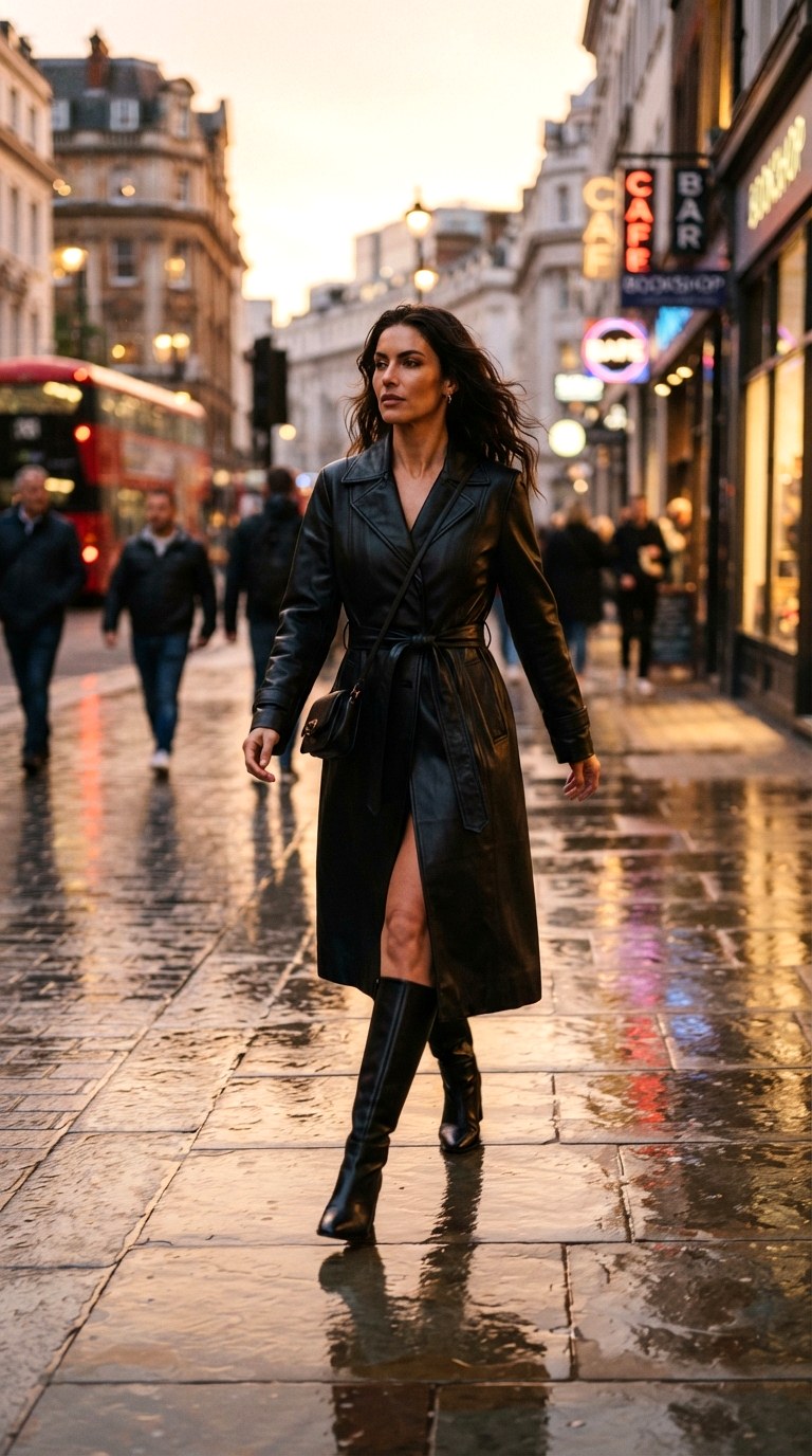The Trench Coat Hybrid - 22 leather jacket outfits women