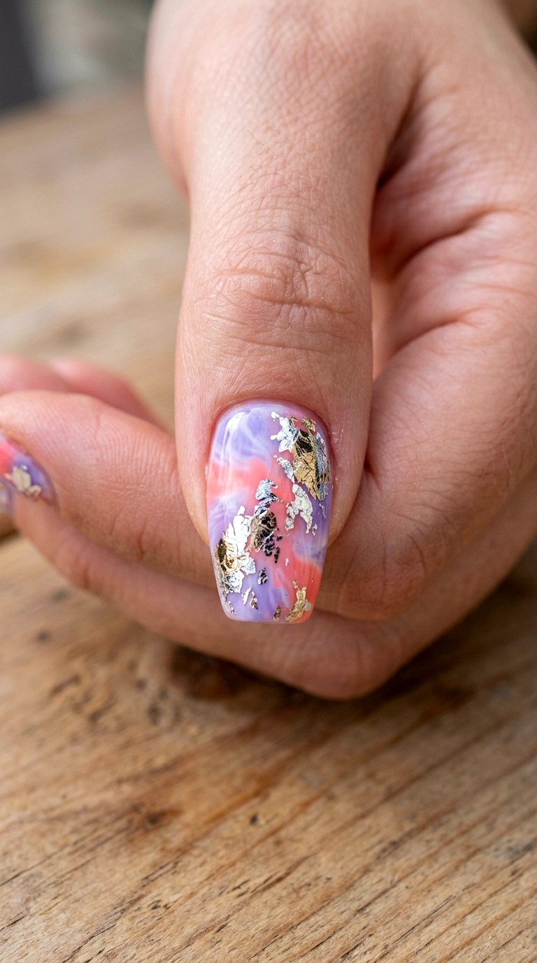 Tie Dye Sky - 22 Funky Spring Colorful Junk Nails