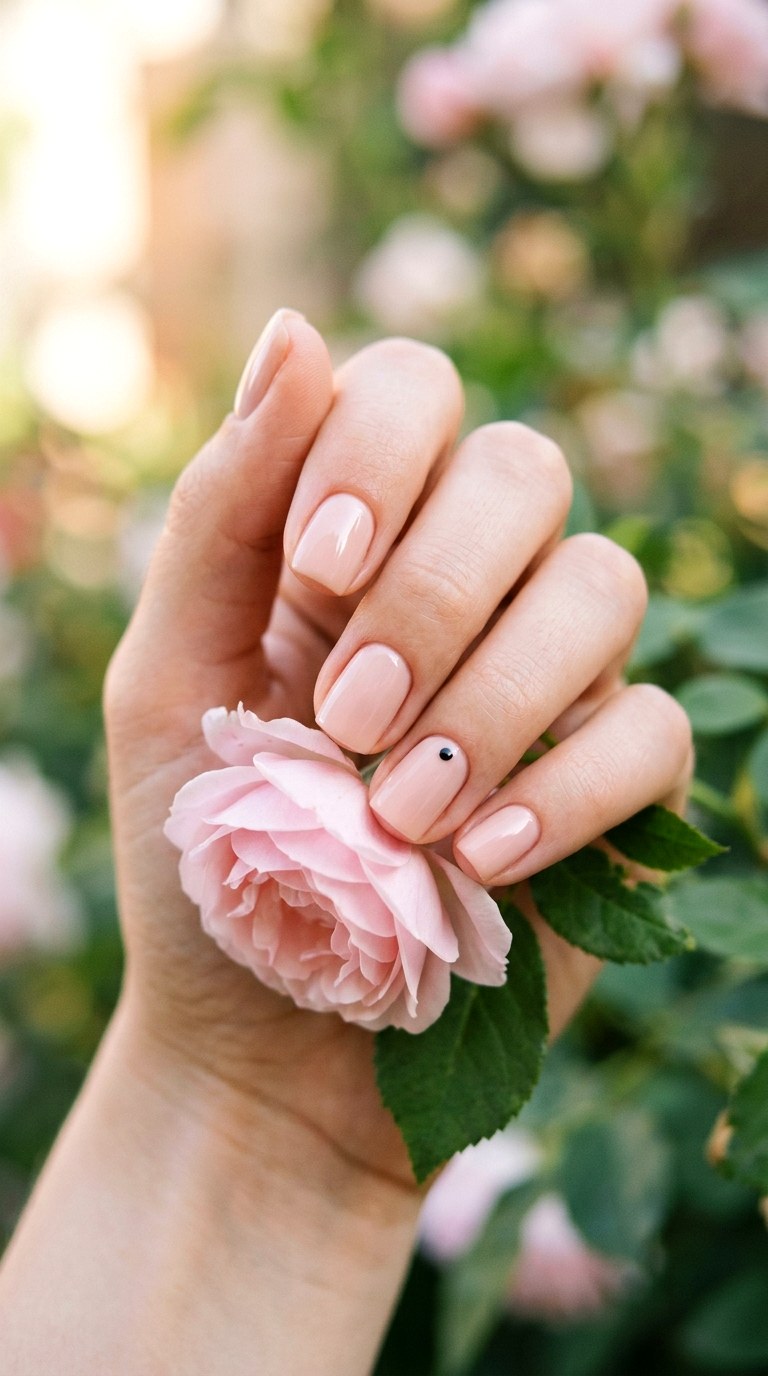 Tiny Dot Accent Nails - 25 Minimalist Spring Nails That Look Elegant and Trendy