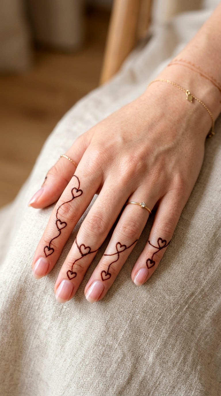 Tiny Heart Strings - 24 henna designs easy
