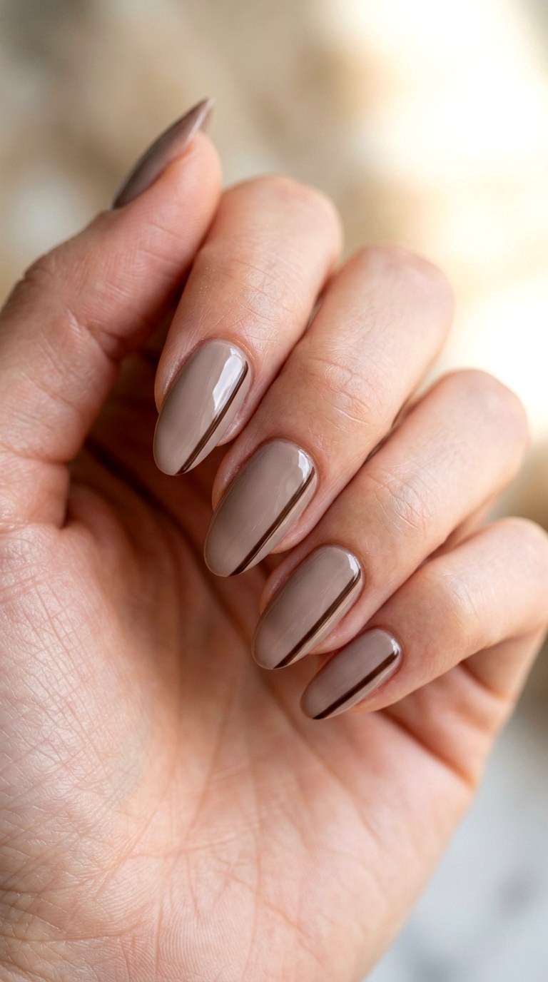 Tonal Taupe with Micro Side French - 25 Simple Spring Two Colored Nails