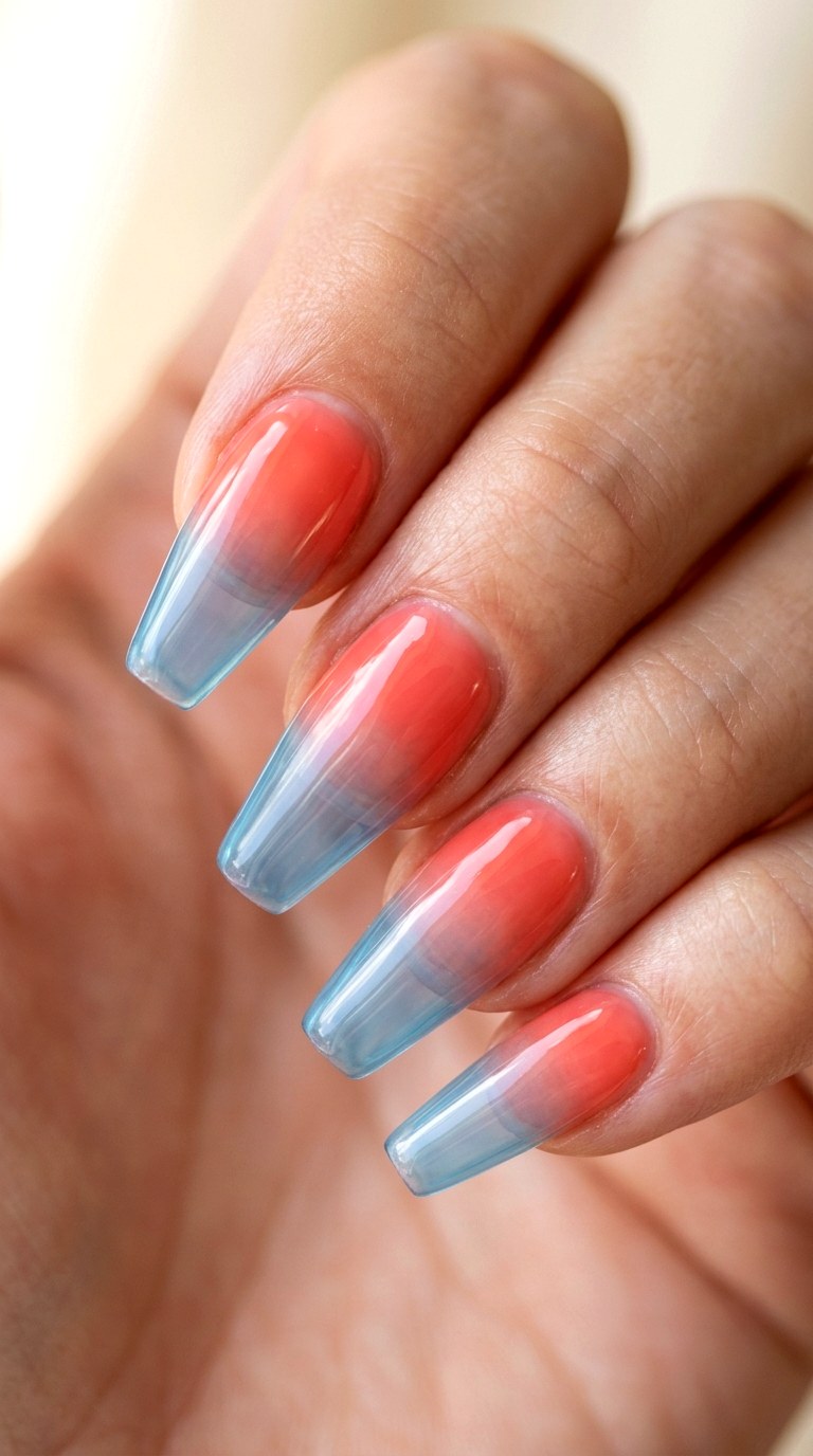 Translucent Jelly Ombre - 25 Elegant Spring Ombre Nails