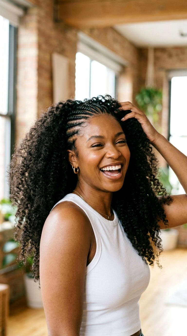 Tree Braids Curly Hybrid - 27 braided hairstyles for black women