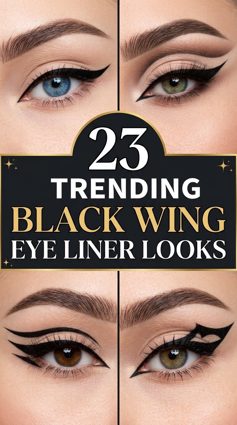 Trending black wing liner looks