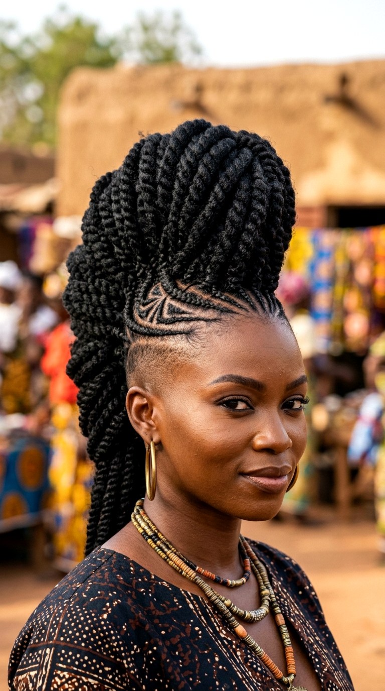 Tribal Inspired Cornrow Mohawk - 21 hairstyle braids