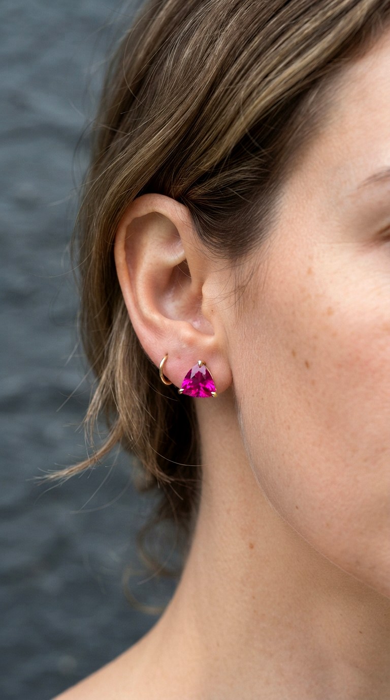 Trillion Cut Gemstone Studs Earrings - 30 classy earrings