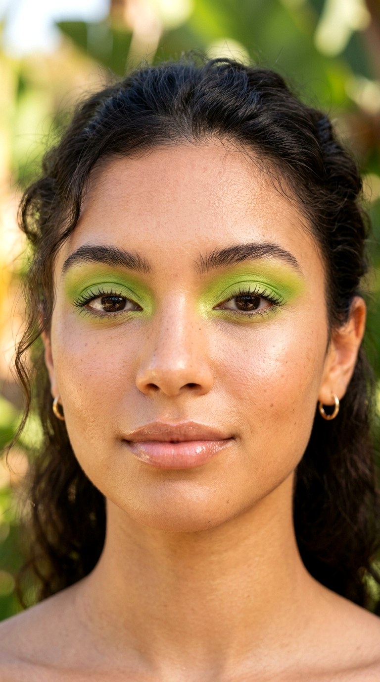 Tropical Lime Wash - 21 Summer Colorful Eye Makeup 2026 Ideas