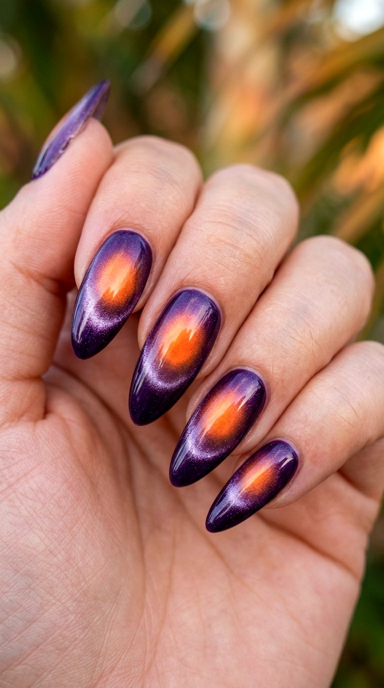 Tropical Sunset Aura - 26 Vacation Summer Multicolor Acrylic Nails