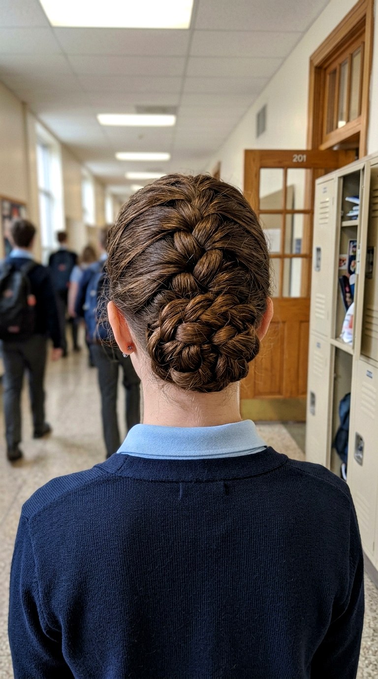 Tucked French Braid - 26 hairstyles for school