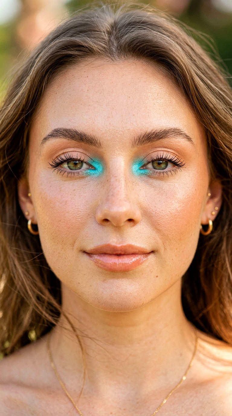 Turquoise Inner Corner Pop - 22 Summer Colorful Eye Makeup 2026