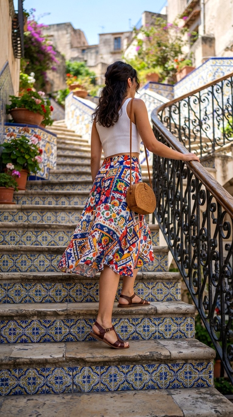 Two Piece Crop Top Combo - 29 vacation outfit ideas
