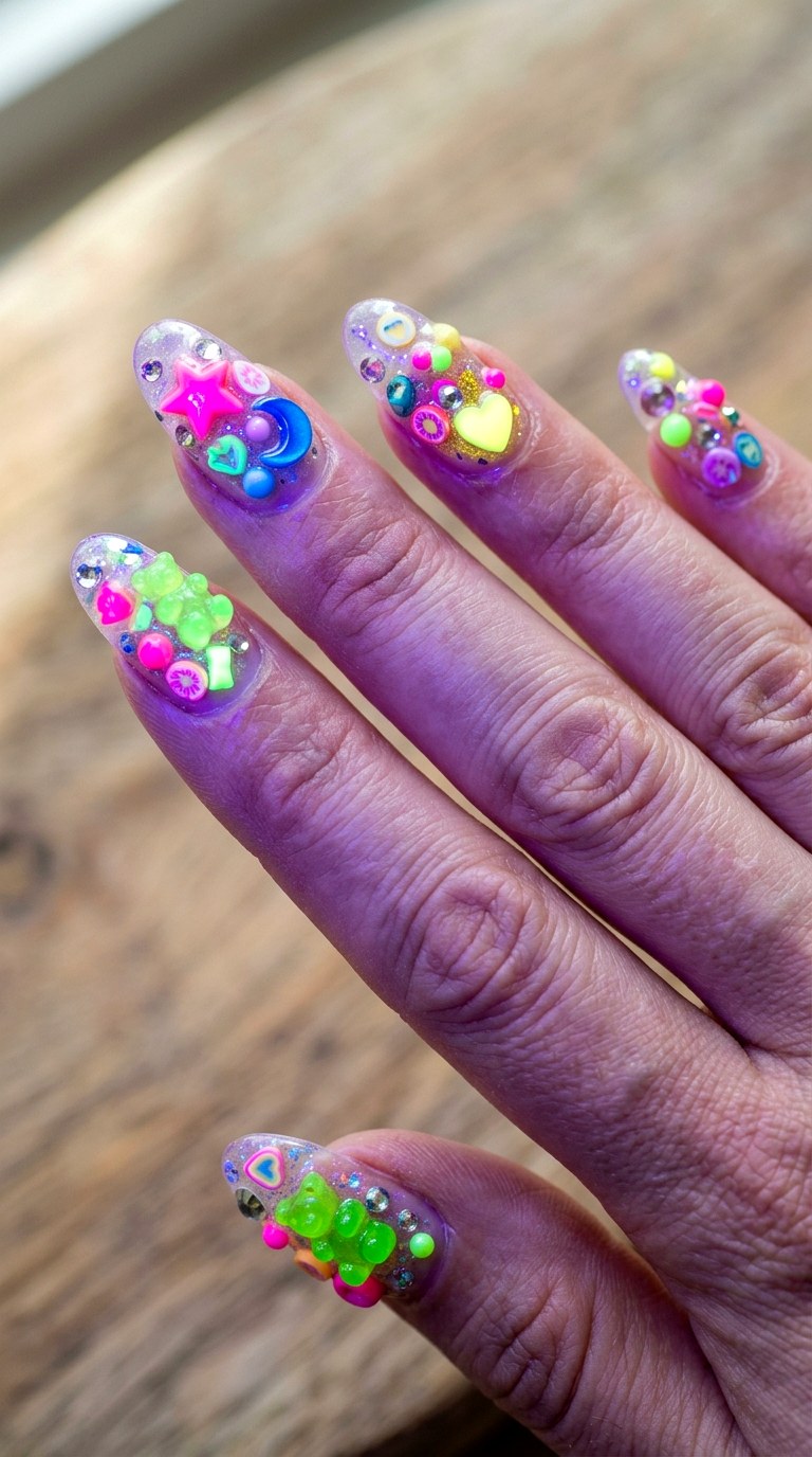 UV Reactive Hidden Surprise - 26 Creative Spring Colorful Junk Nails