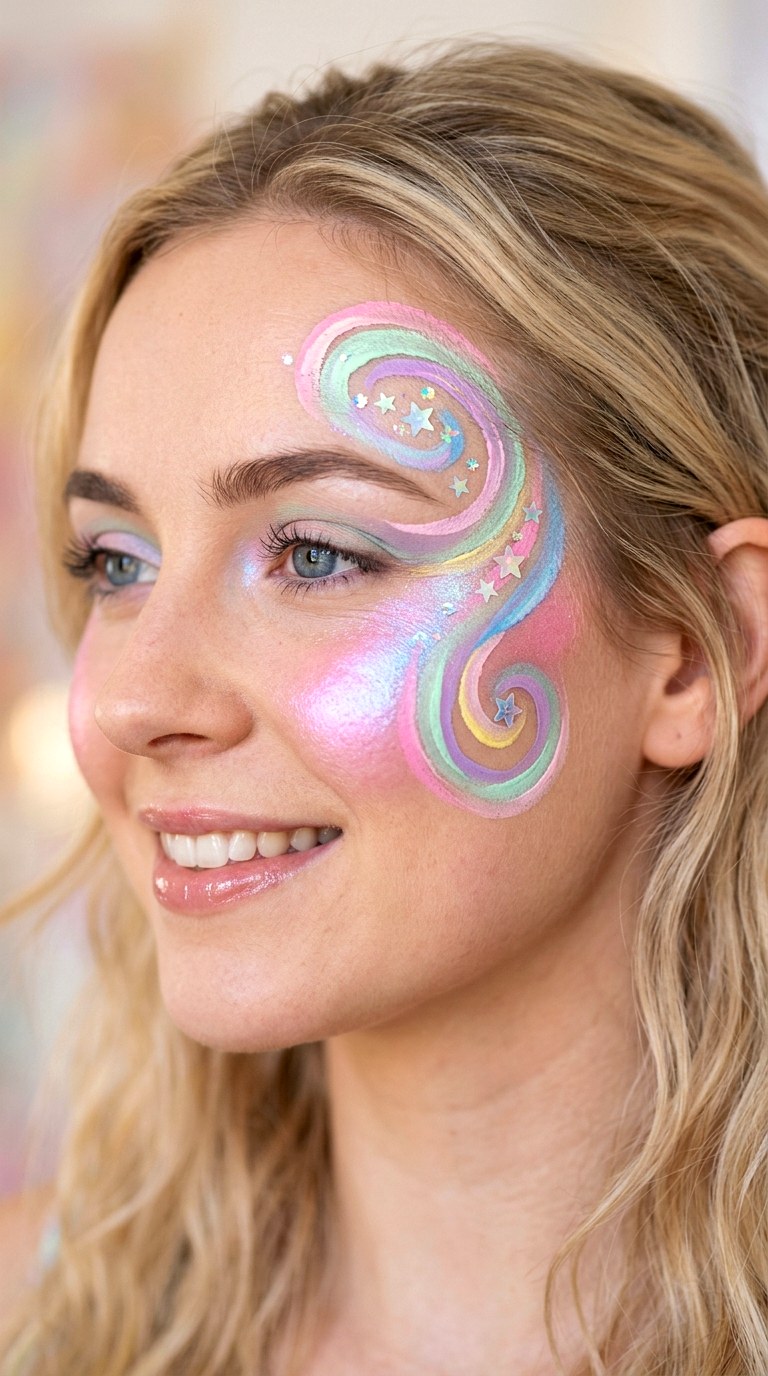 Unicorn Swirl Makeup - 24 colorful makeup