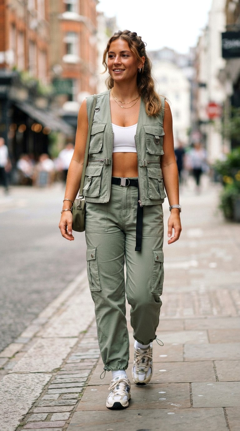Utility Vest Co Ord - 28 cargo pants outfits women
