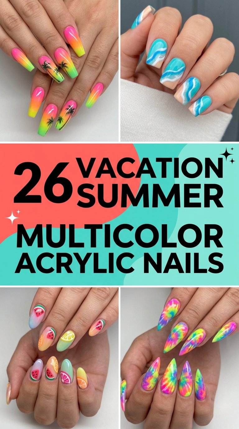 Vacation Summer Multicolor Acryl…