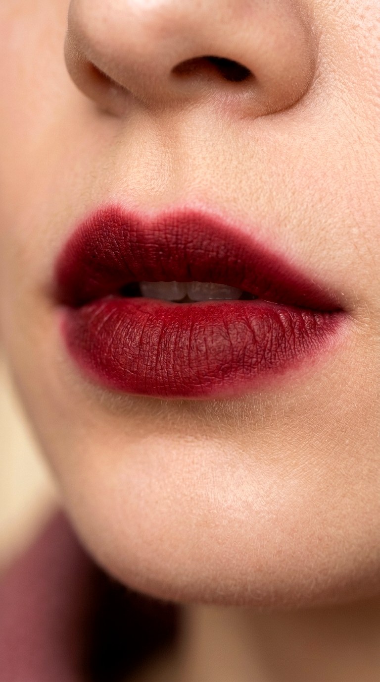 Velvet Blurred Cherry Lips - 30 creative makeup looks