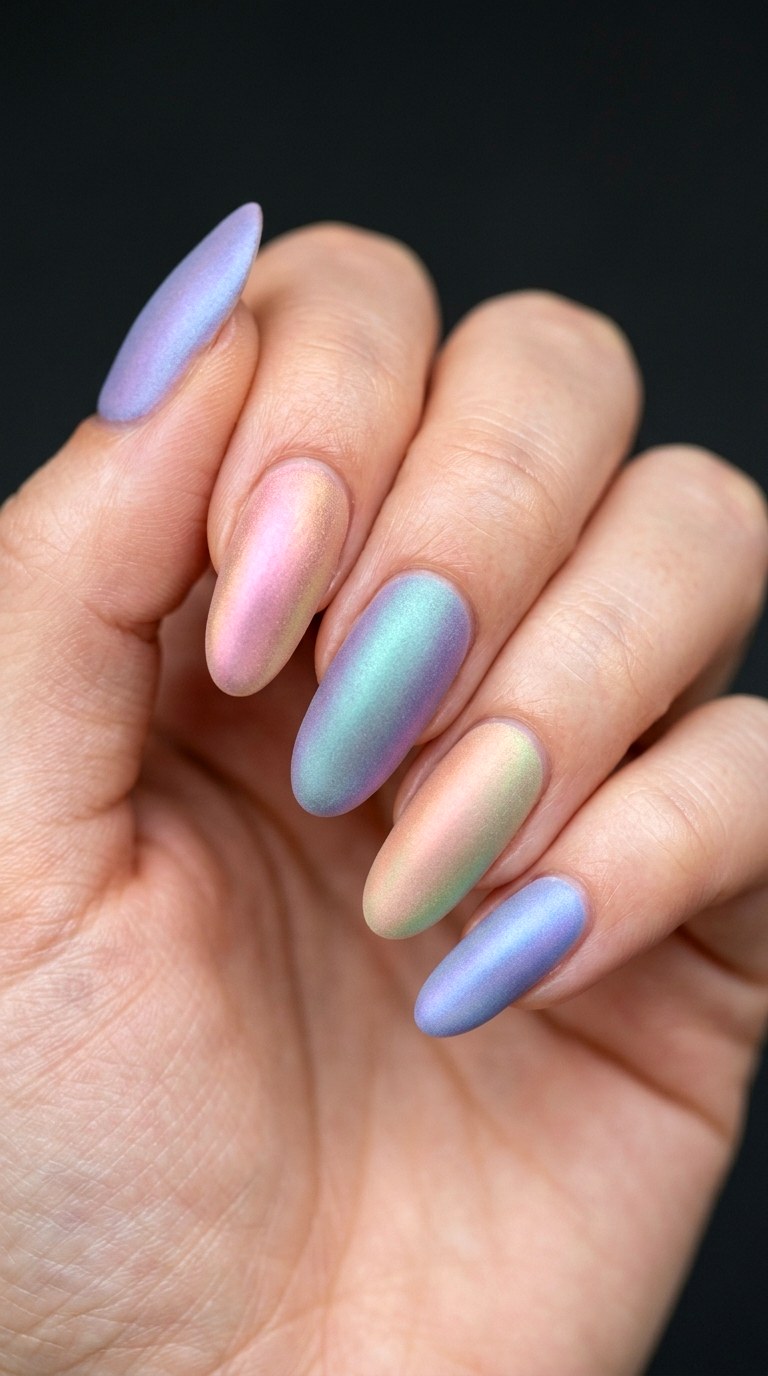Velvet Matte Multi Chrome Skittle - 21 Matte Spring Multicolor Nails