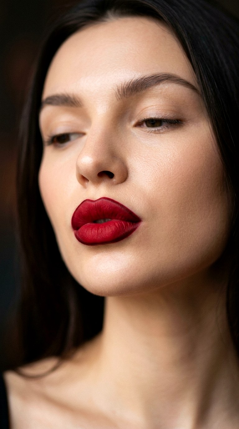 Velvet Matte Red Pout - 27 Viral Bold Pouty Lips Makeup Trends Taking Over 2026