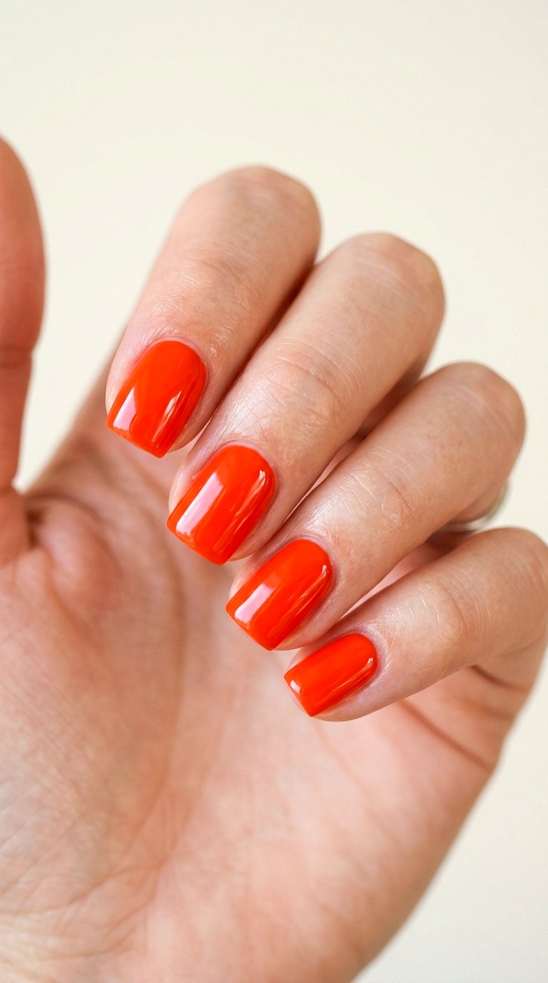 Vibrant Orange Pop Art - 28 Quick Spring Color Street Nails