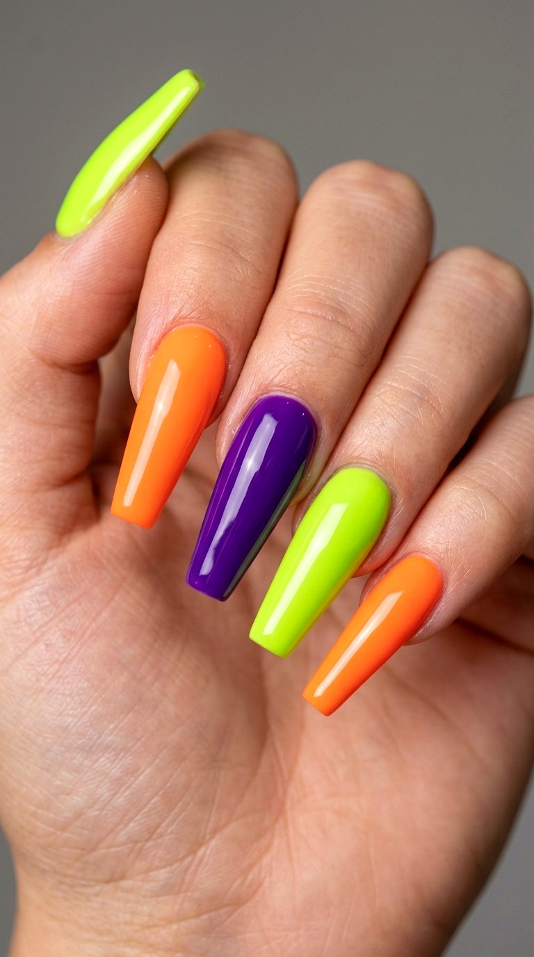 Vibrant Sour Candy Solids - 27 Charming Spring Acrylic Nails