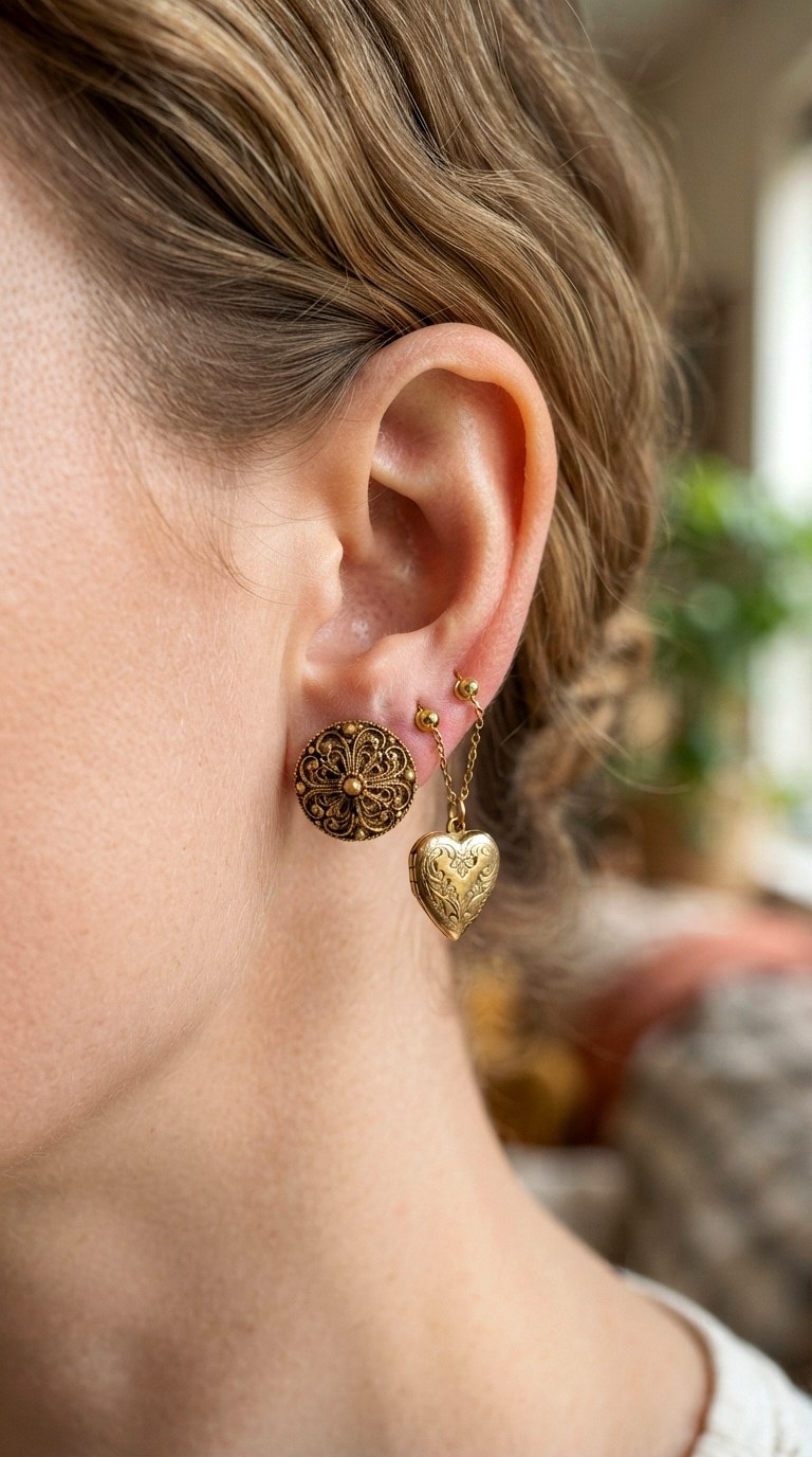 Vintage Filigree Revival - 20 earring stacks gold 2 holes