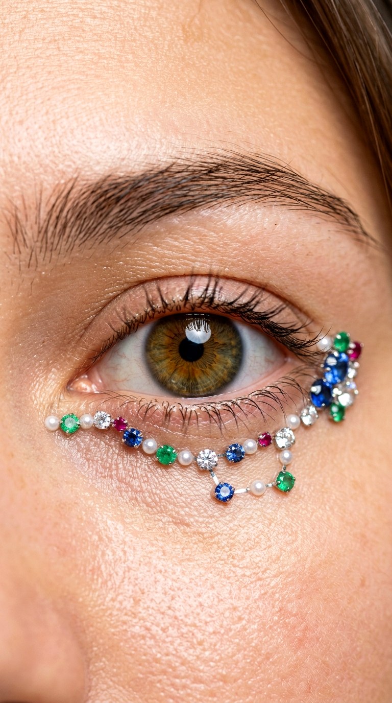 Vivid Embedded Gemstones - 30 creative makeup looks