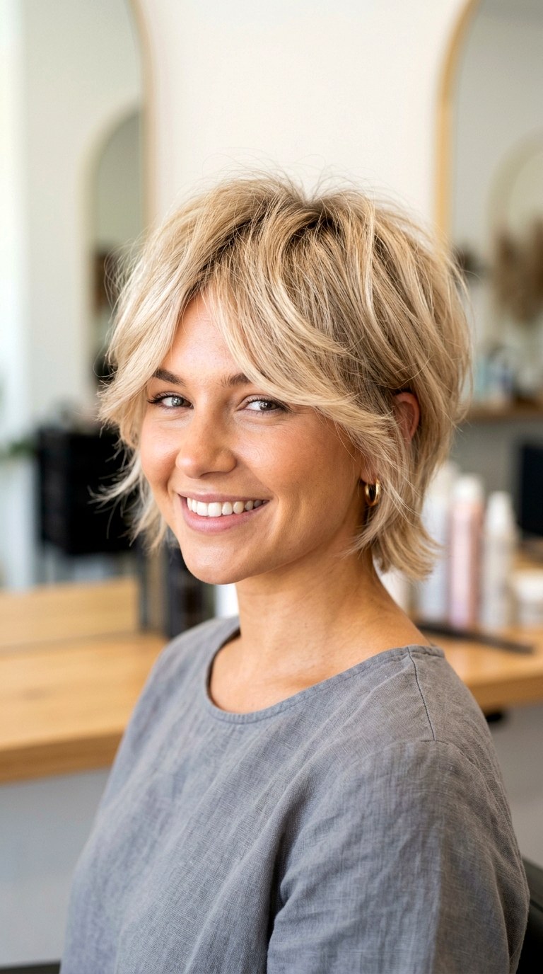 Volume Stacked Crown for Flat Hair - 23 Wolf Cut Short Hair
