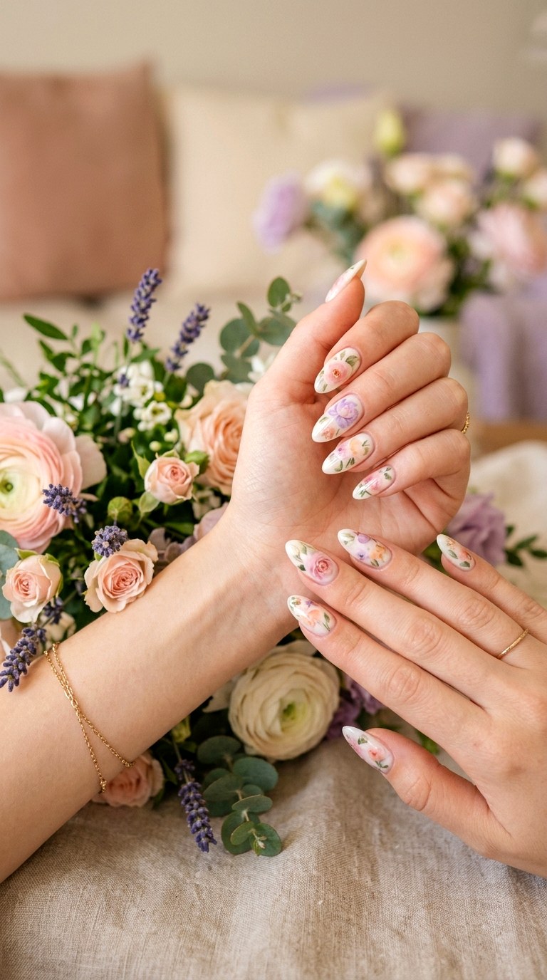 Watercolor Floral Nails - 27 Viral Spring Nail Trends Everyone Is Obsessed With