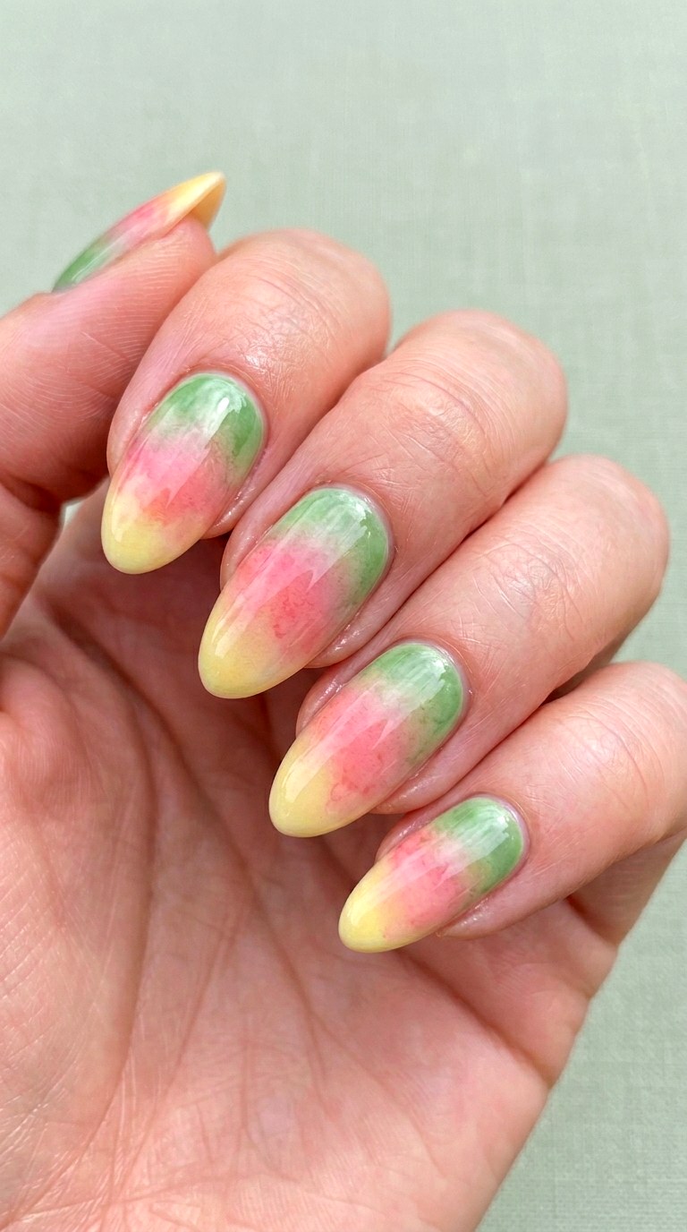 Watercolor Garden Ombre - 30 Vibrant Spring Color Street Nails