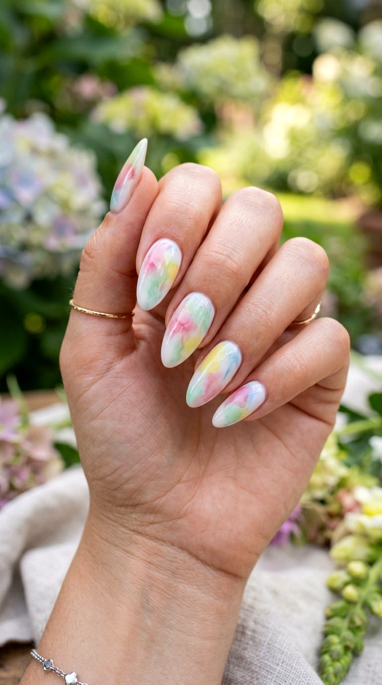 Watercolor Garden Ombre - 30 Cheerful Spring Multicolor Nails