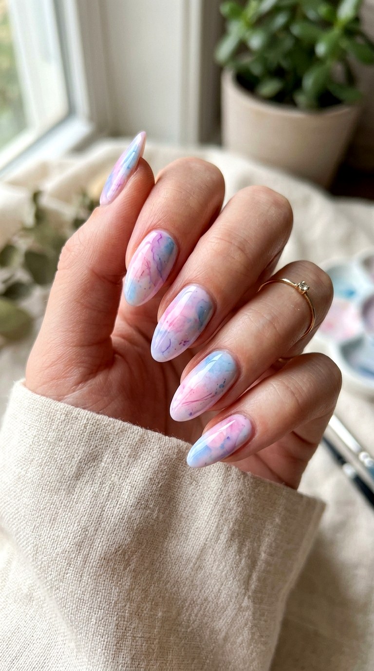 Watercolor Nail Art - 25 Fresh Spring Nail Colors & Designs You’ll See Everywhere in 2026