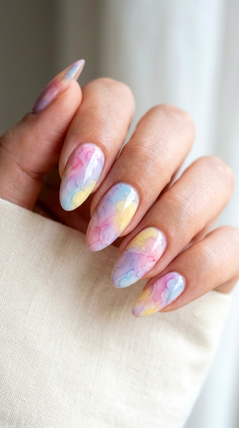 Watercolor Nail Art - 23 Trendy Spring Nail Art Ideas You Need to Try This Year