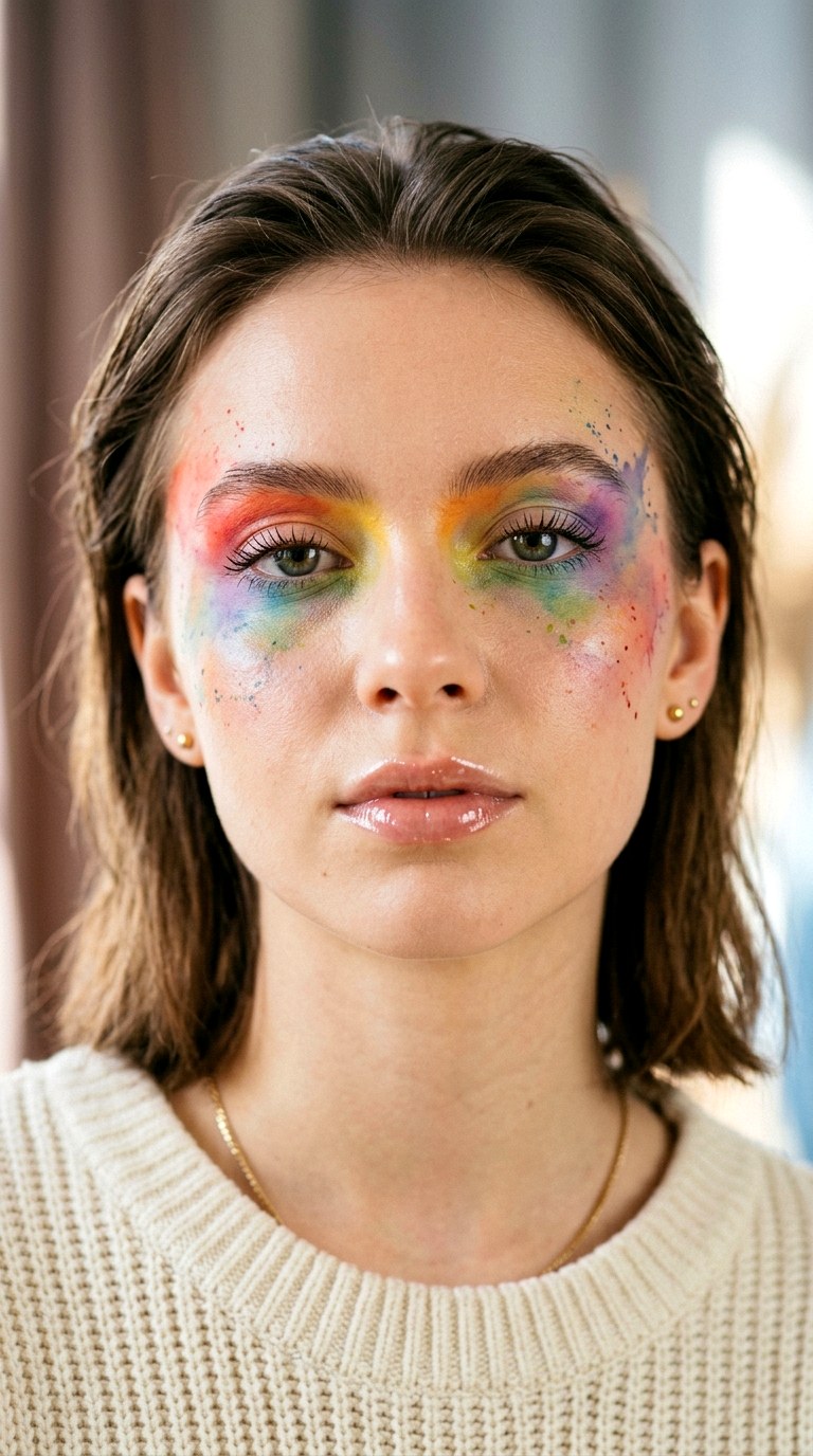 Watercolor Paint Splash Makeup - 23 silly makeup