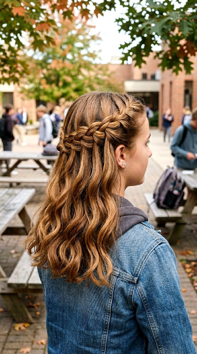 Waterfall Braid - 26 hairstyles for school