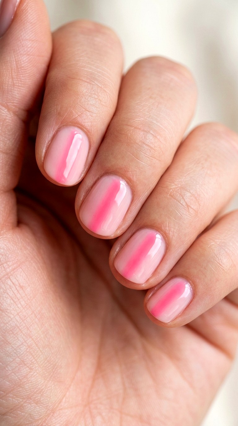 Watermelon Blush Short Rounds - 23 Soft Spring Ombre Nails