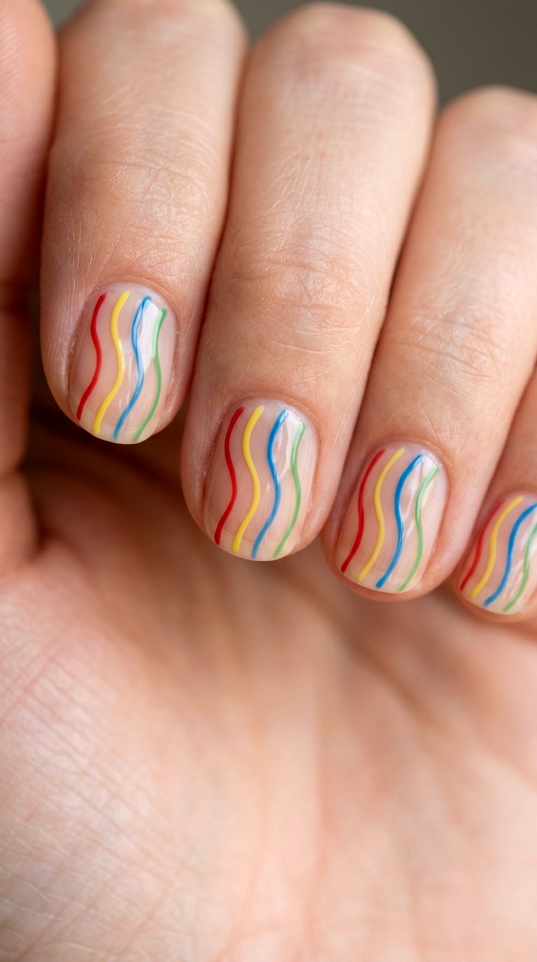 Wavy Rainbow Minimalism - 29 Fun Spring Multicolor Nails