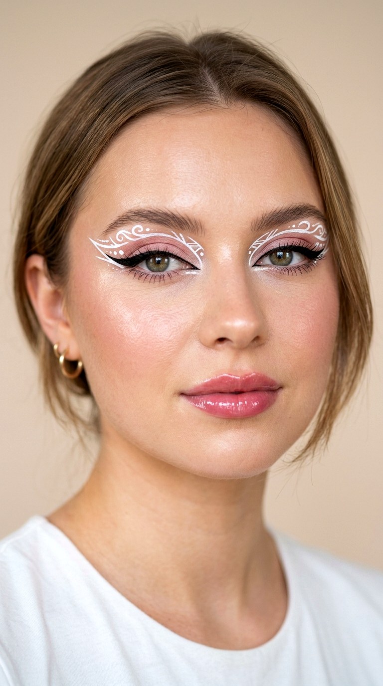 White Graphic Detail Makeup - 29 e girl makeup