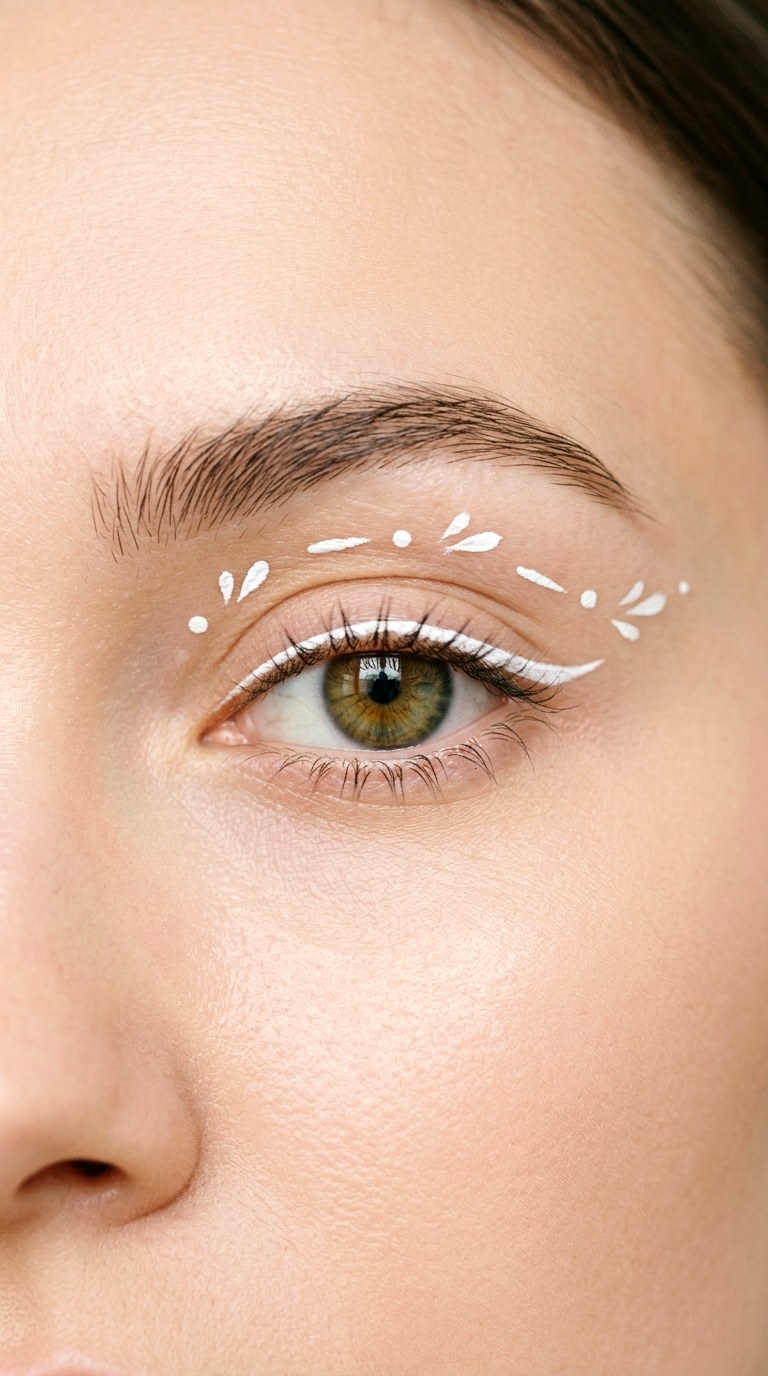 White Minimal Floating Petal Accents - 22 Floating Petal Spring Eyeliner Dreamy Detached Shapes Inspired by Blooming Garden Energy