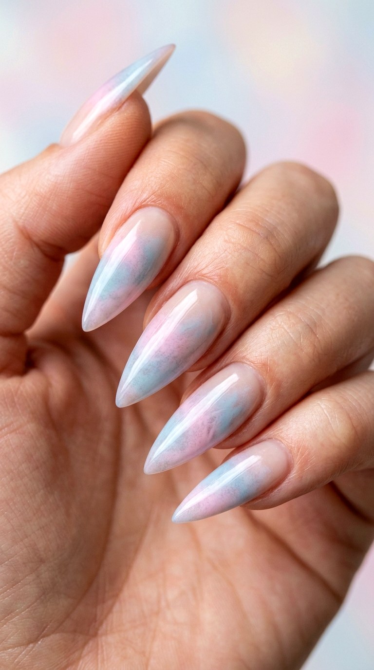 Wispy Cotton Candy Airbrush - 29 Pastel Spring Ombre Nails
