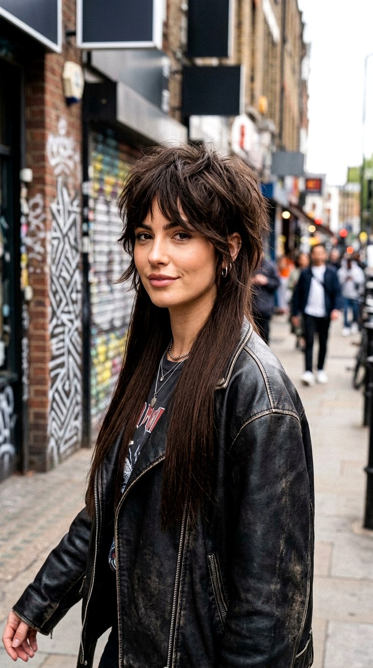 Wolf Cut Inspirations for an Edge - 24 long brunette hair with layers